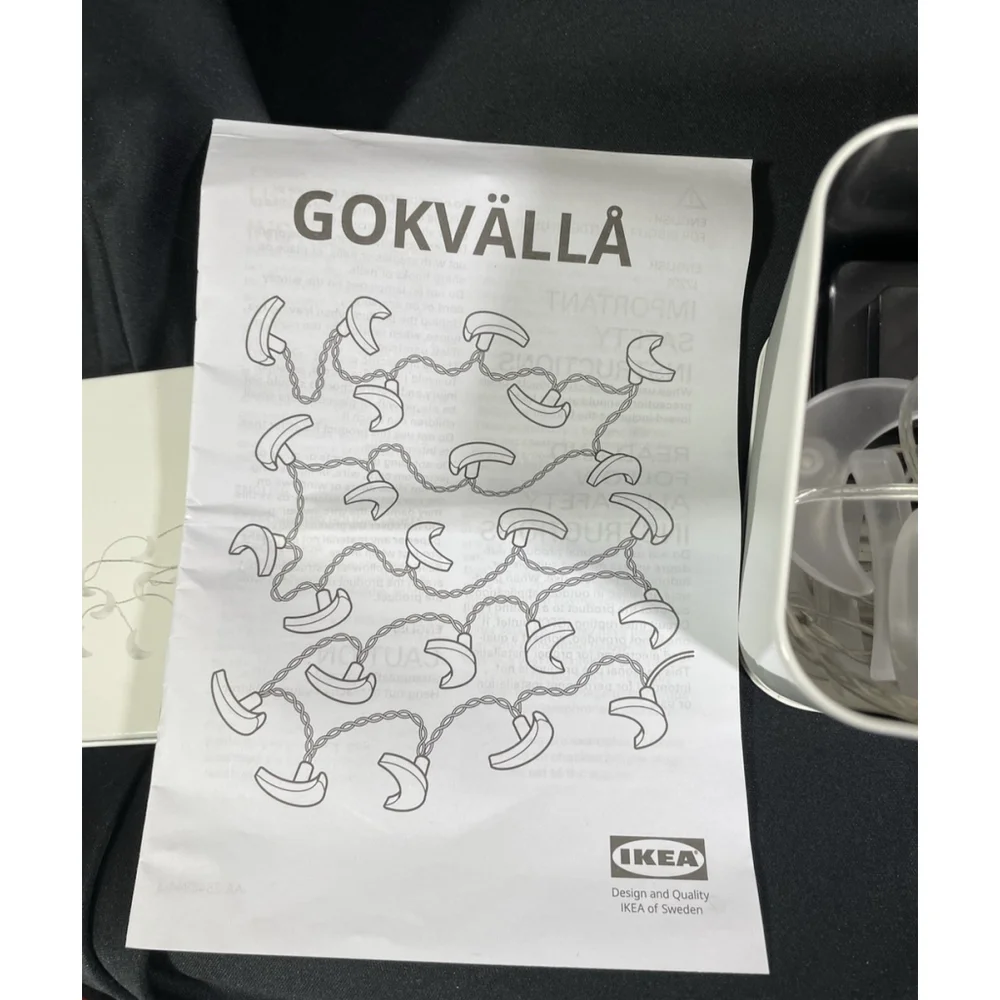 NEW Ikea GOKVÄLLÅ LED 24 Moon String Lights Indoor Outdoor Warm White 005.420.45